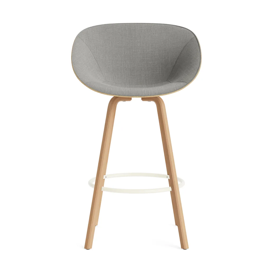 Mat käsinojatuoli etupuoliverhoiltu 75 cm, Remix 133-hemp-beech-cream steel. Normann Copenhagen