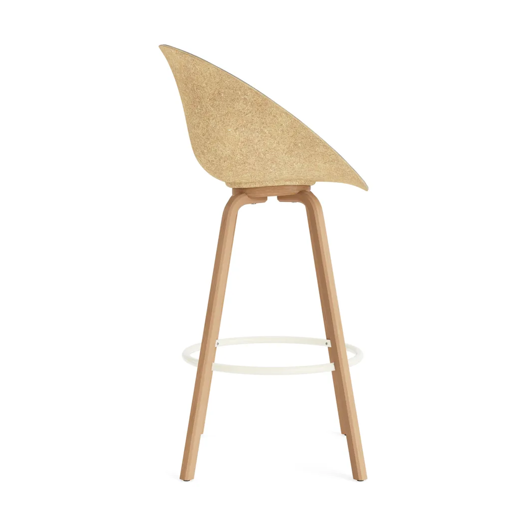 Mat käsinojatuoli etupuoliverhoiltu 75 cm, Remix 133-hemp-beech-cream steel. Normann Copenhagen