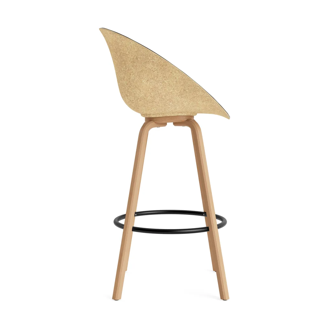 Mat käsinojatuoli etupuoliverhoiltu 75 cm, Ultra 41599-hemp-beech-black steel Normann Copenhagen