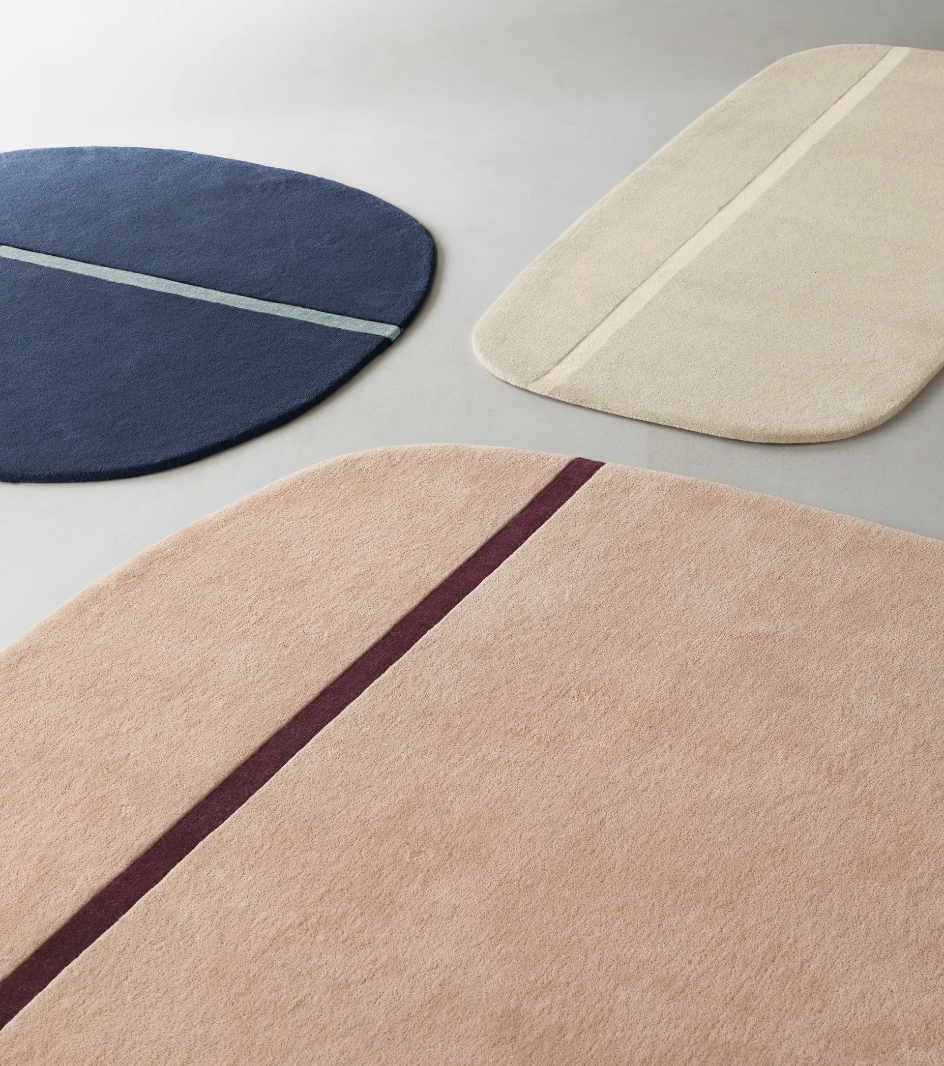 Oona matto 140 x 140 cm, Sininen Normann Copenhagen