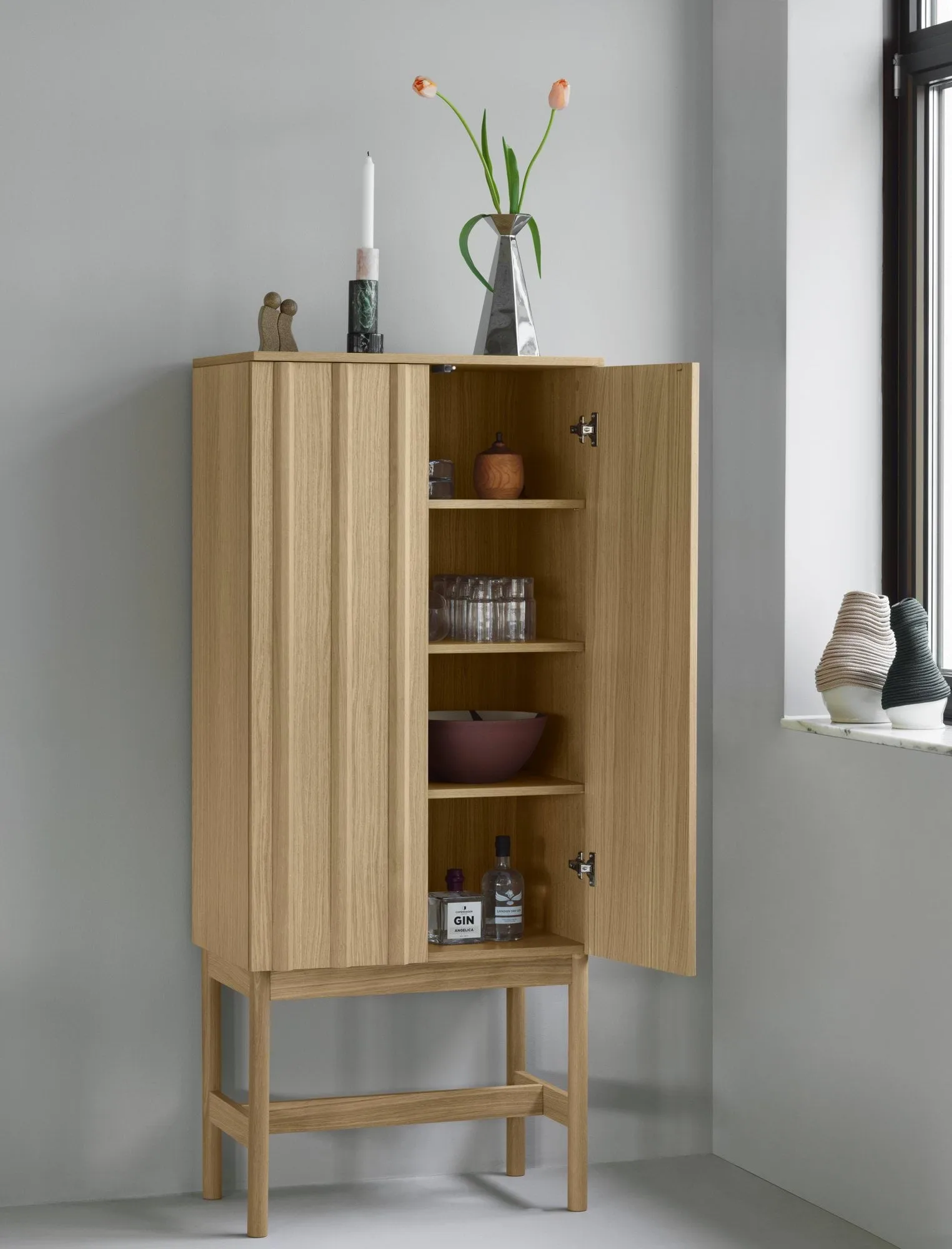 Rib kaappi, Tammi, 166,5x70x43 cm Normann Copenhagen