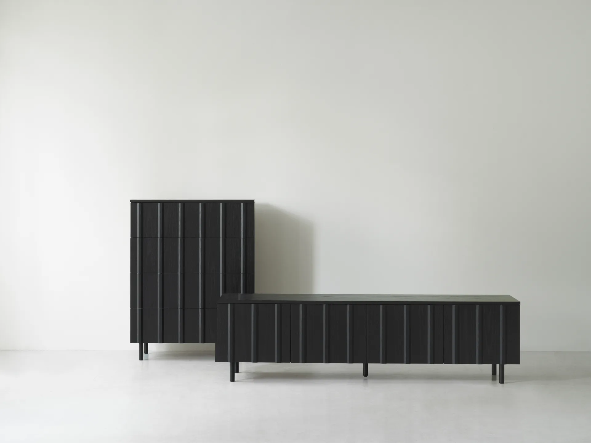 Rib sideboard matala, Soft Black Normann Copenhagen