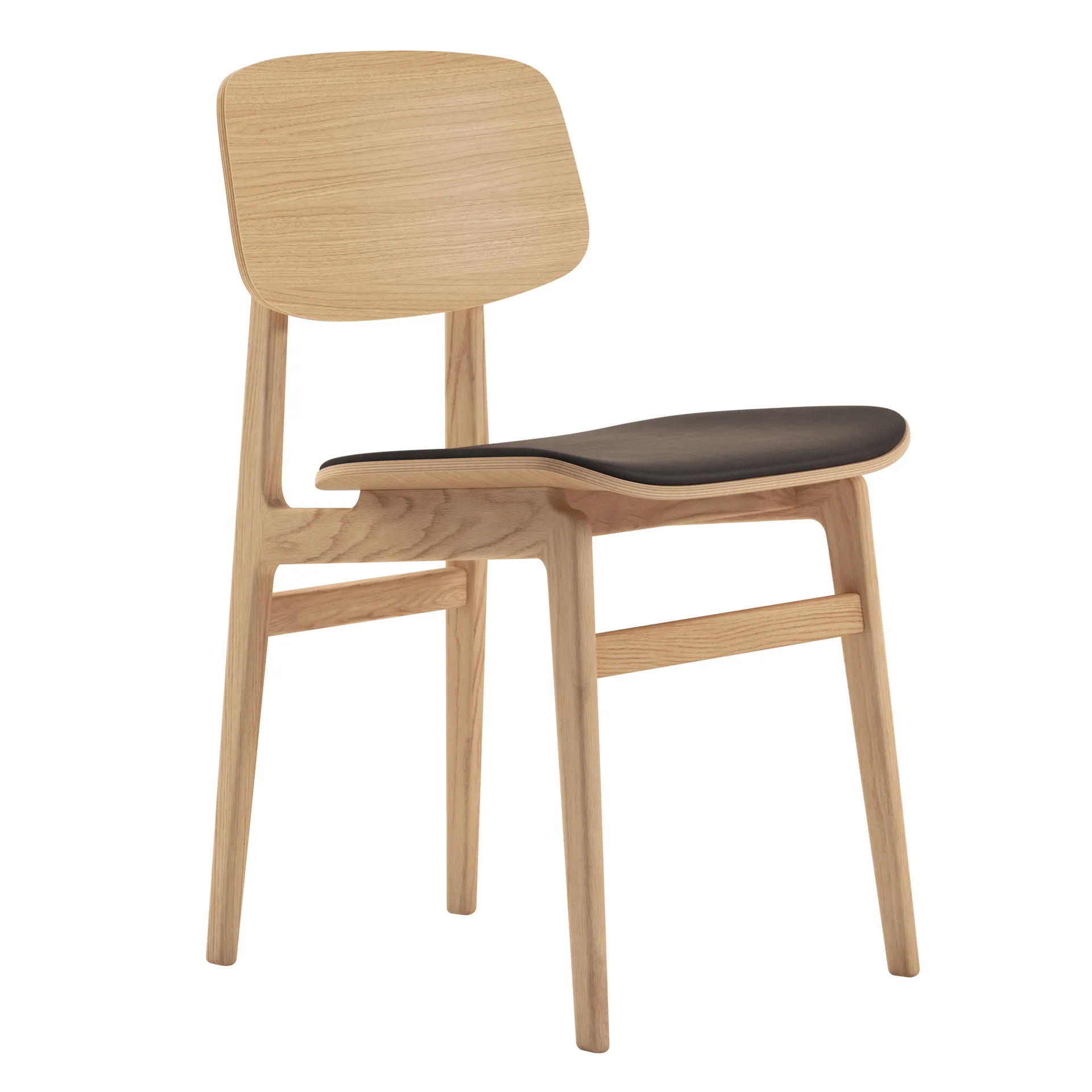 NY11 tuoli nahkaisella istuinosalla tammea, Dunes dark brown NORR11