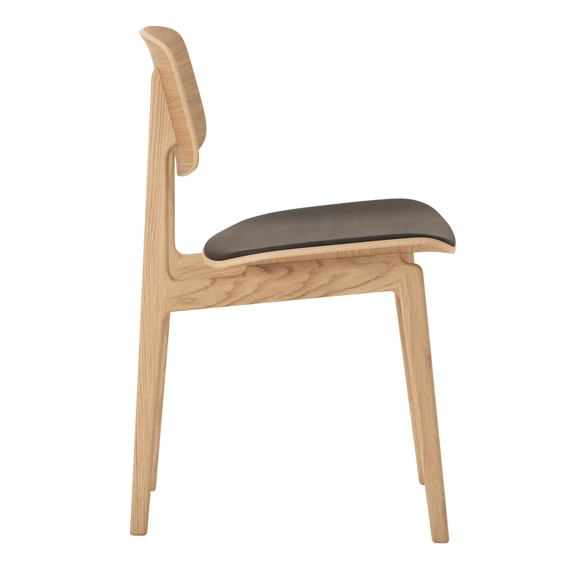 NY11 tuoli nahkaisella istuinosalla tammea, Dunes dark brown NORR11