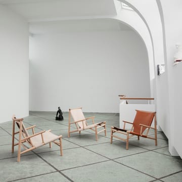 Samurai loungetuoli nahkaisella istuimella tammi - Cognac - NORR11