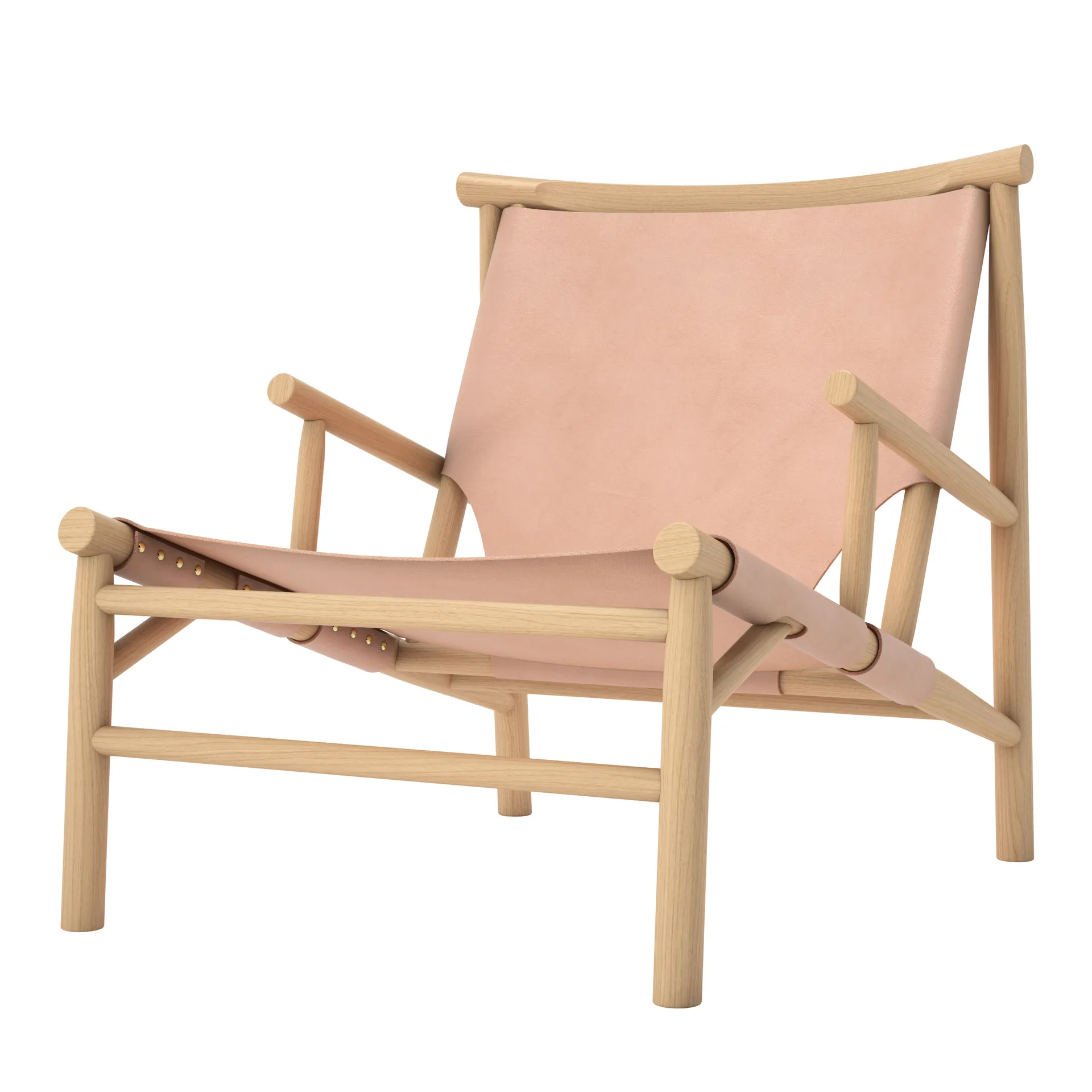 Samurai loungetuoli nahkaisella istuimella tammi, Luonnonvärinen NORR11