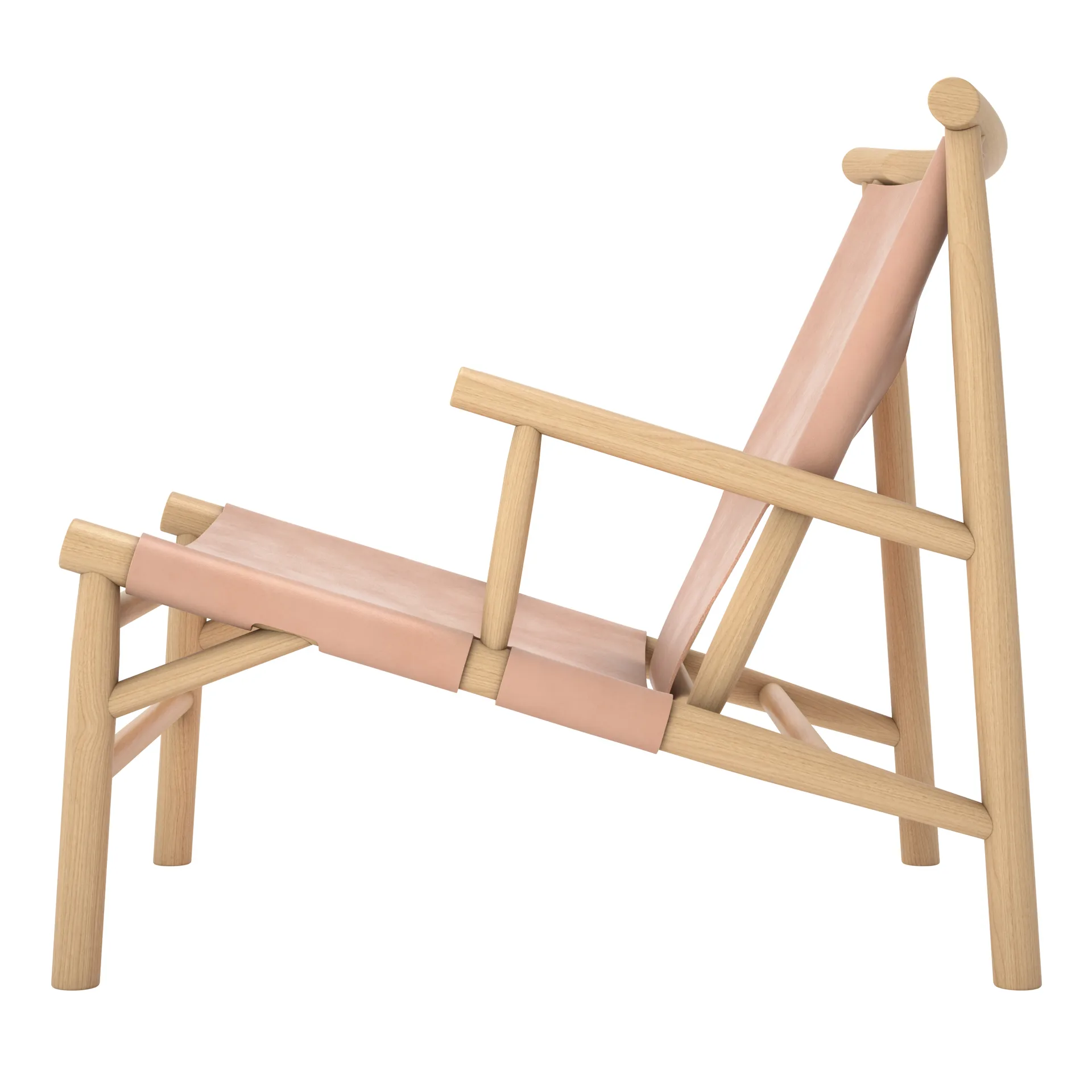 Samurai loungetuoli nahkaisella istuimella tammi, Luonnonvärinen NORR11