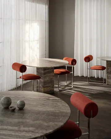 SoHO ruokapöytä - Beige travertiini, Ø120×72 cm - NORR11