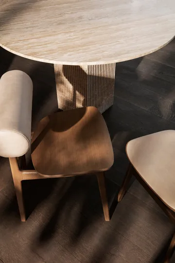 SoHO ruokapöytä - Beige travertiini, Ø140×70 cm - NORR11