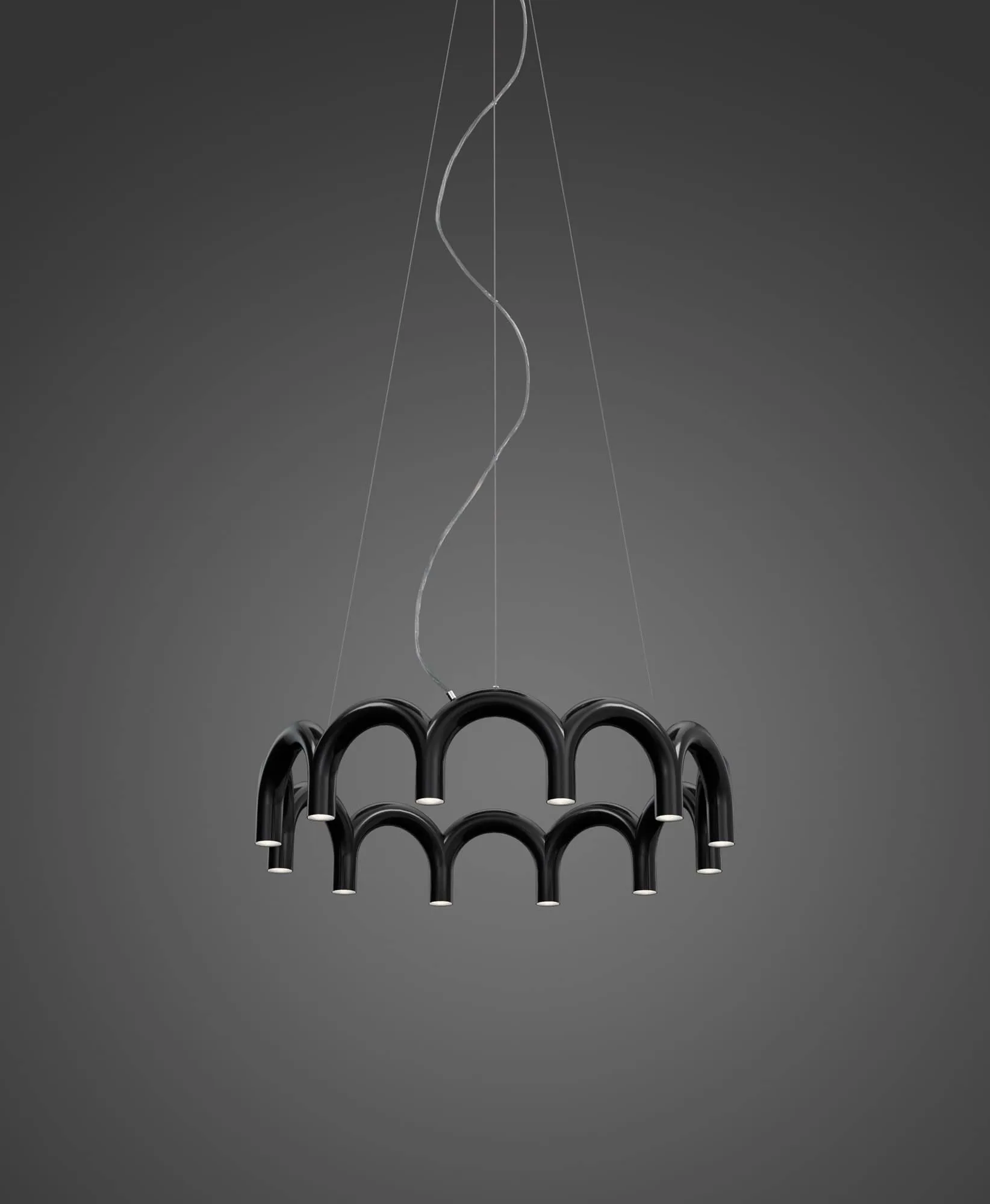 Arch circle valaisin Ø76 cm, Musta, Ø98 cm Oblure