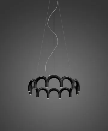 Arch circle valaisin Ø76 cm - Musta, Ø98 cm - Oblure