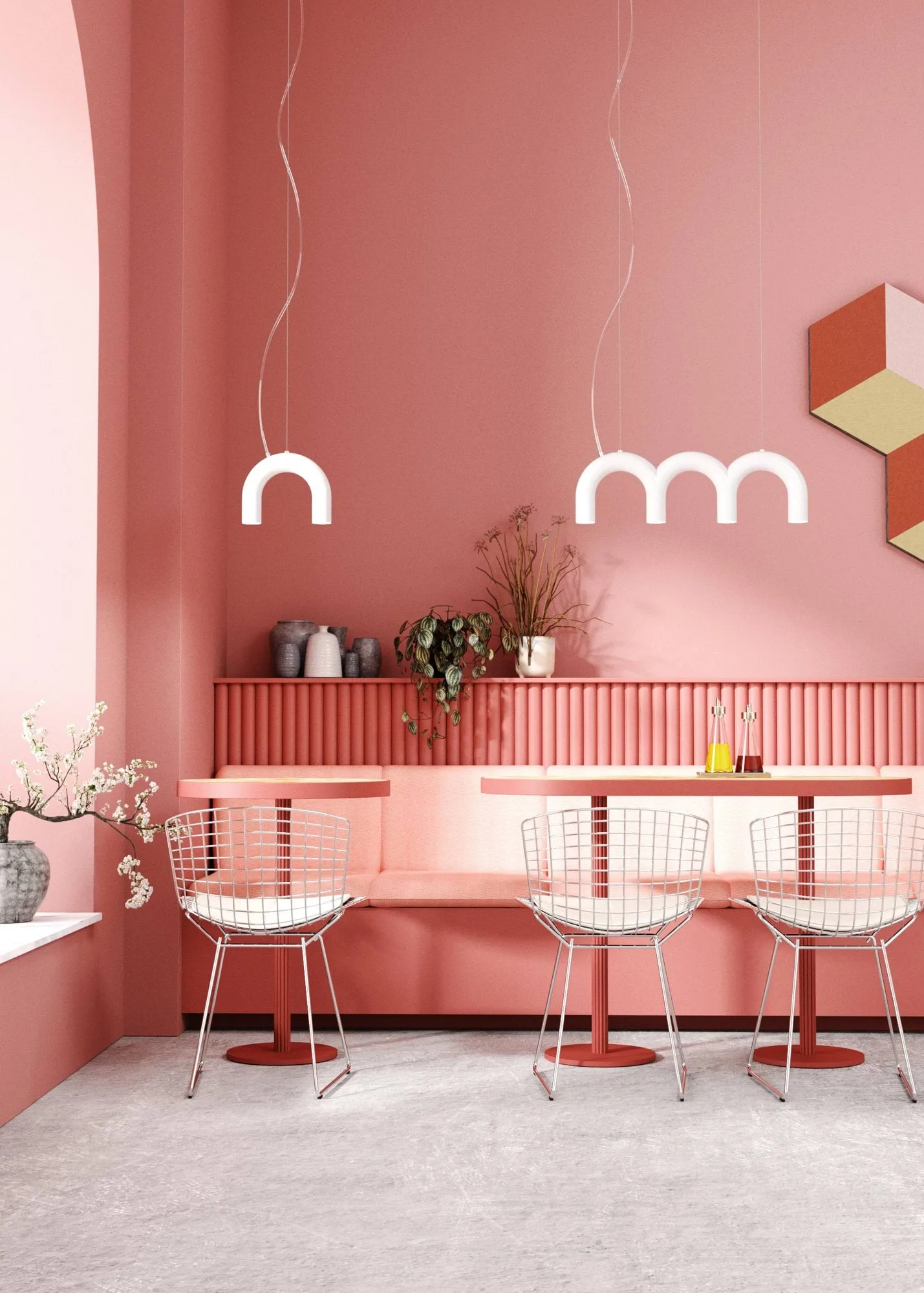 Arch single riippuvalaisin, Valkoinen, 25,5 cm Oblure