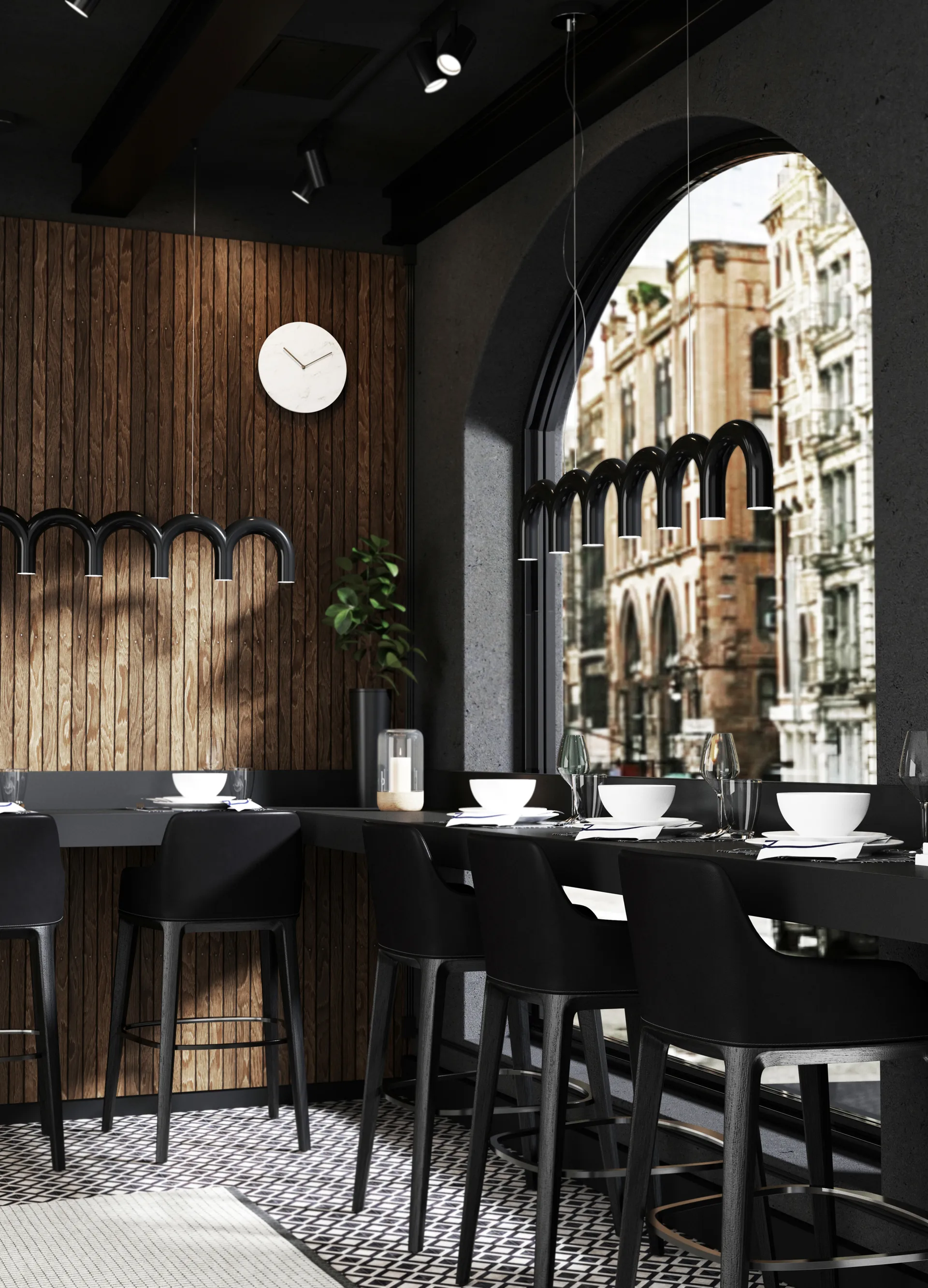 Arch valaisin 125,6 cm, Musta Oblure