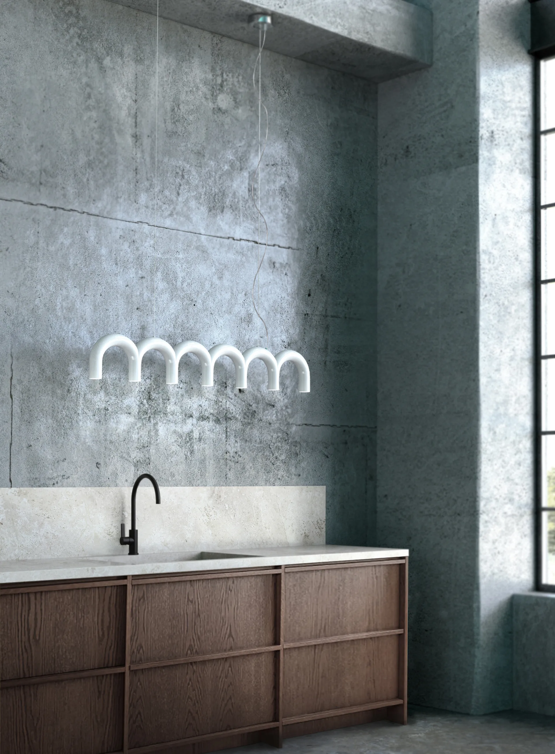 Arch valaisin 125,6 cm, Valkoinen Oblure