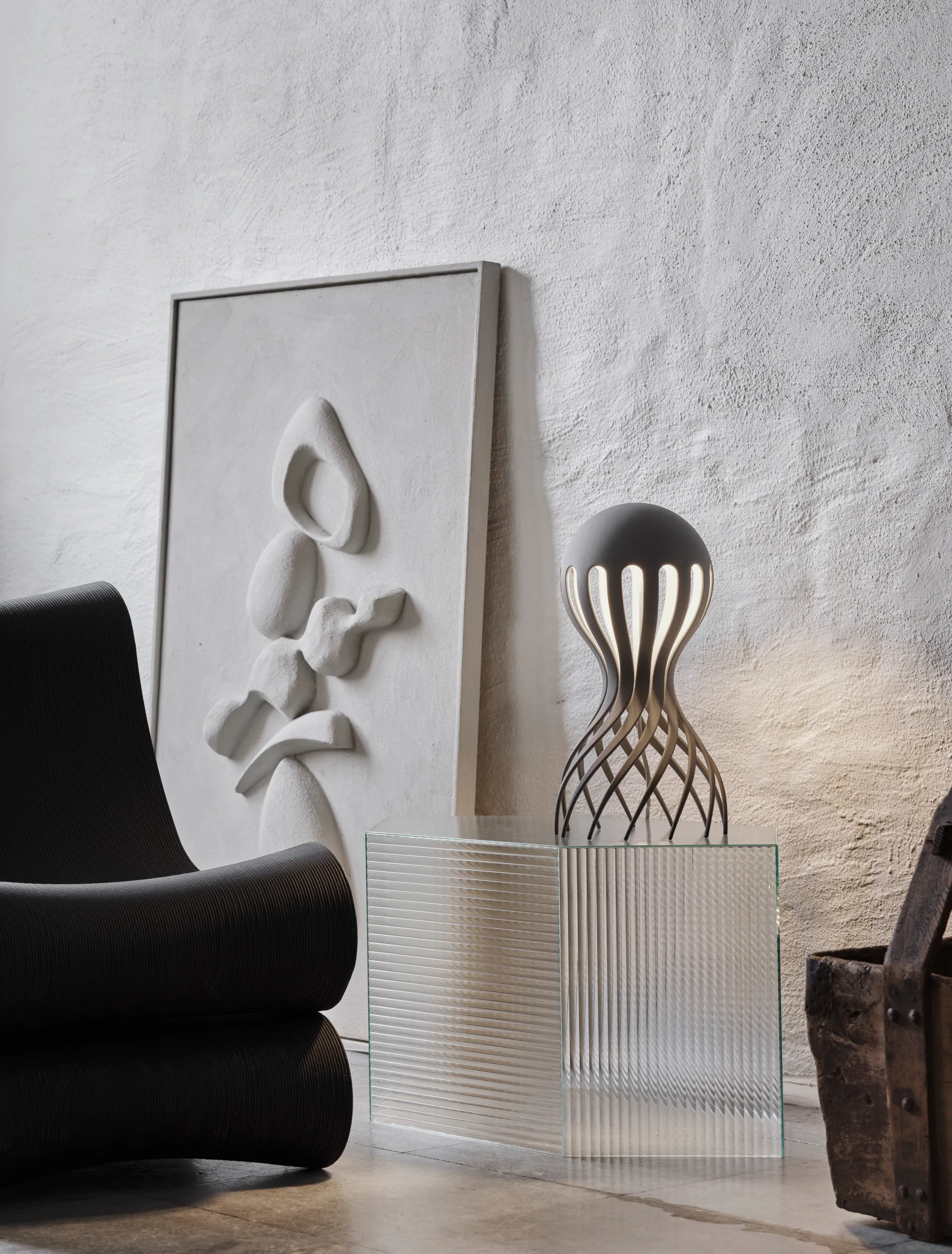 Cirrata pöytälamppu 44,4 cm, Harmaa Oblure