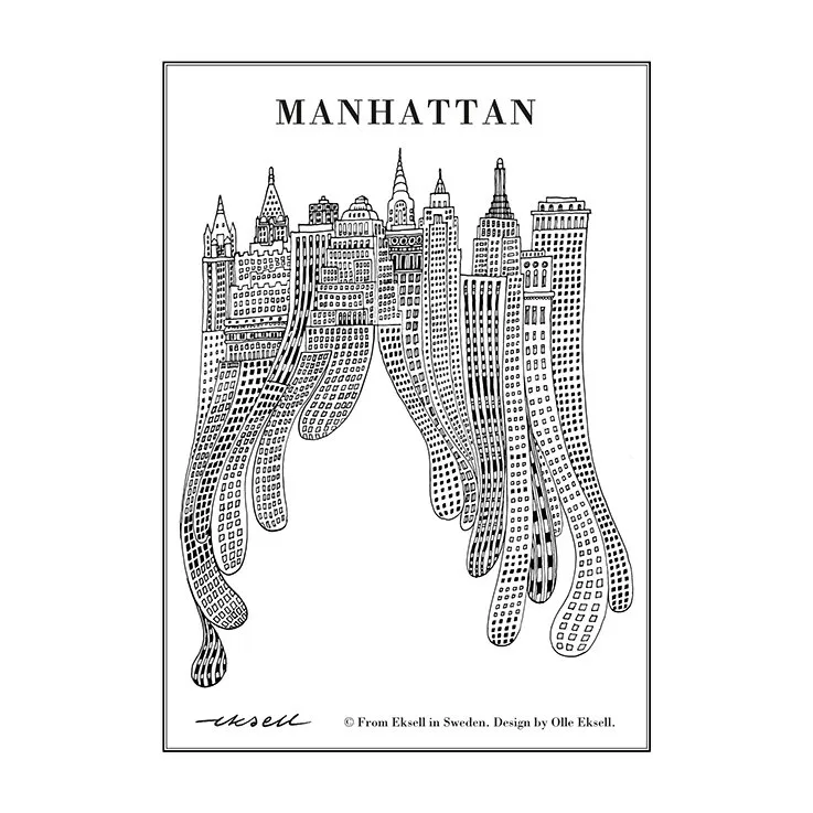 Manhattan juliste, 50x70 cm Olle Eksell