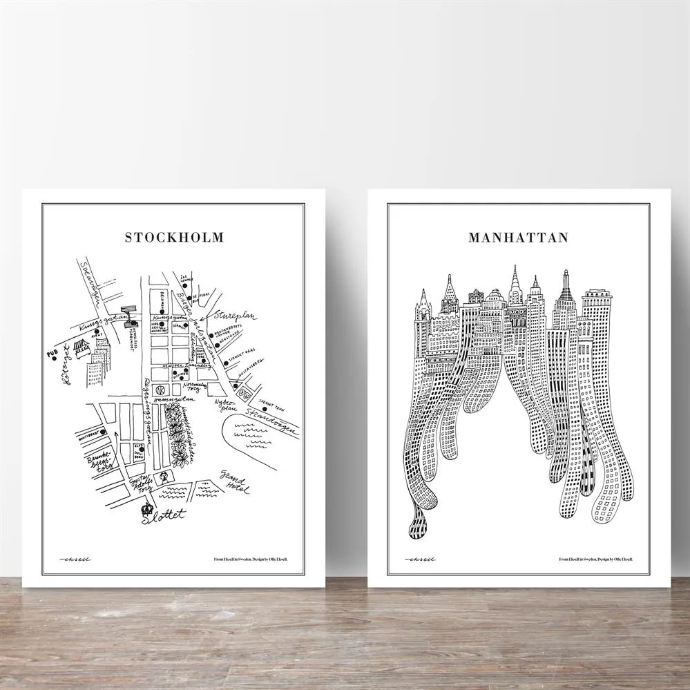 Manhattan juliste, 50x70 cm Olle Eksell
