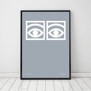 Ögon harmaa juliste - 50x70 cm - Olle Eksell