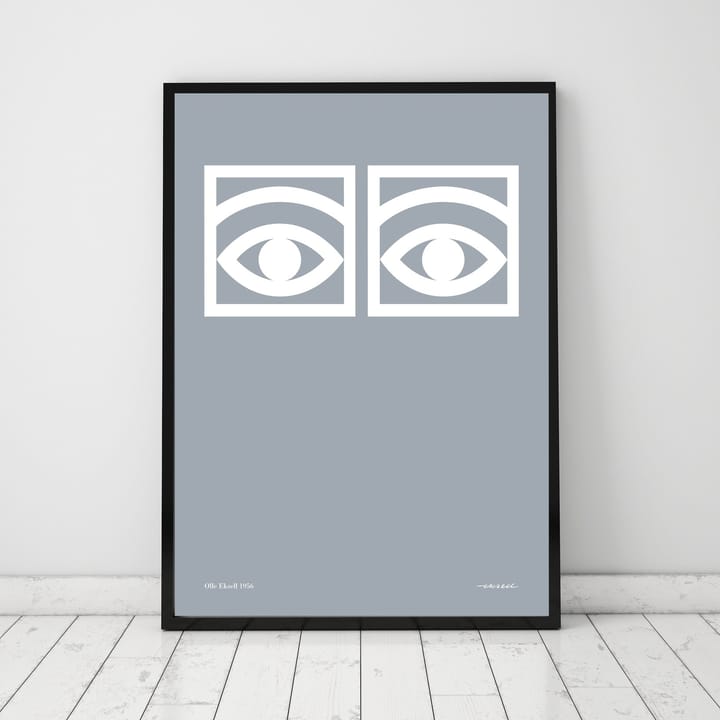 Ögon harmaa juliste - 50x70 cm - Olle Eksell