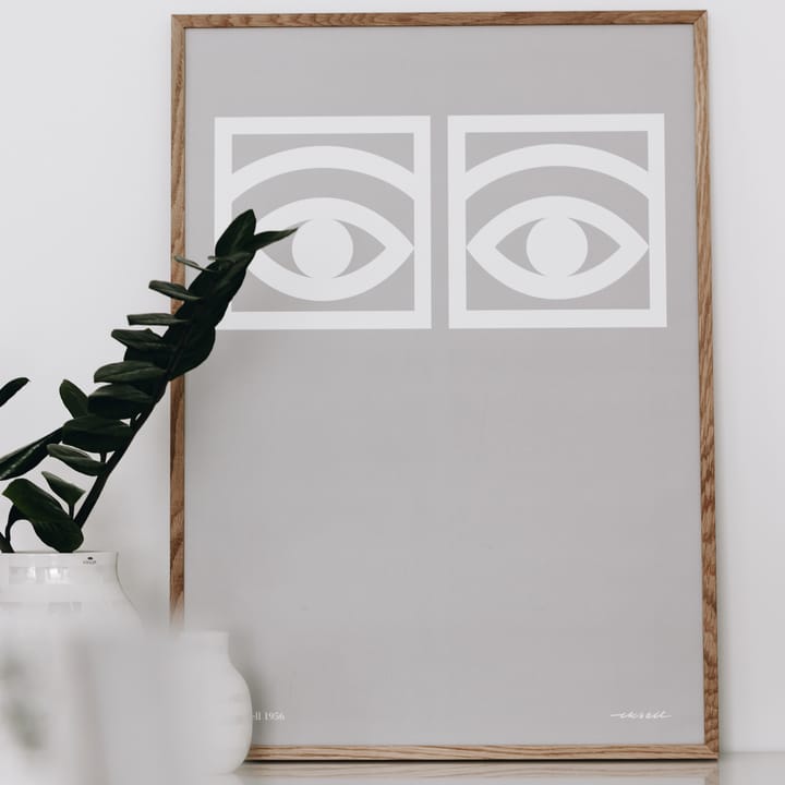 Ögon harmaa juliste, 50x70 cm Olle Eksell