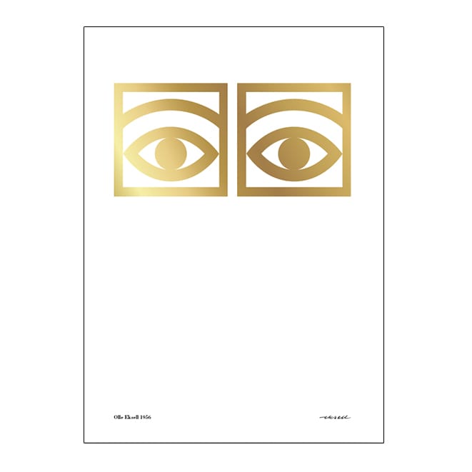Ögon juliste, kulta - 50x70 cm - Olle Eksell