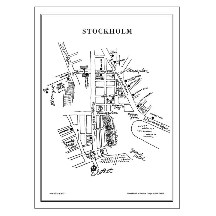 Stockholm-juliste - 50x70 cm - Olle Eksell