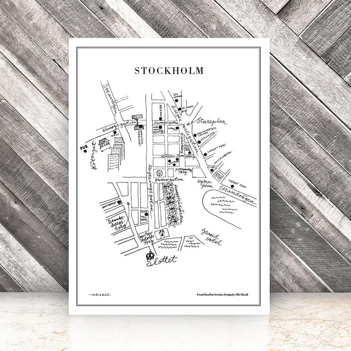 Stockholm-juliste, 50x70 cm Olle Eksell