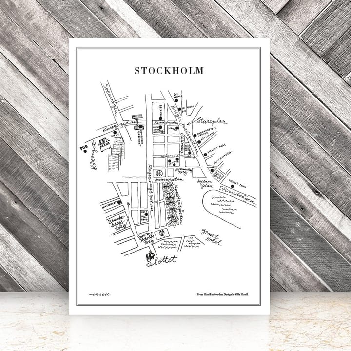 Stockholm-juliste - 50x70 cm - Olle Eksell