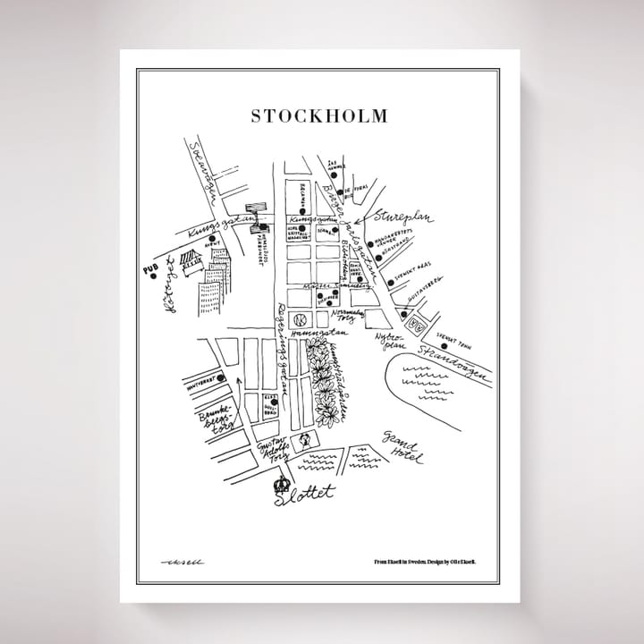 Stockholm-juliste - 50x70 cm - Olle Eksell