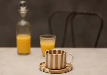 Monica kuppi ja aluslautanen 4-pakkaus - Beige - Olsson & Jensen