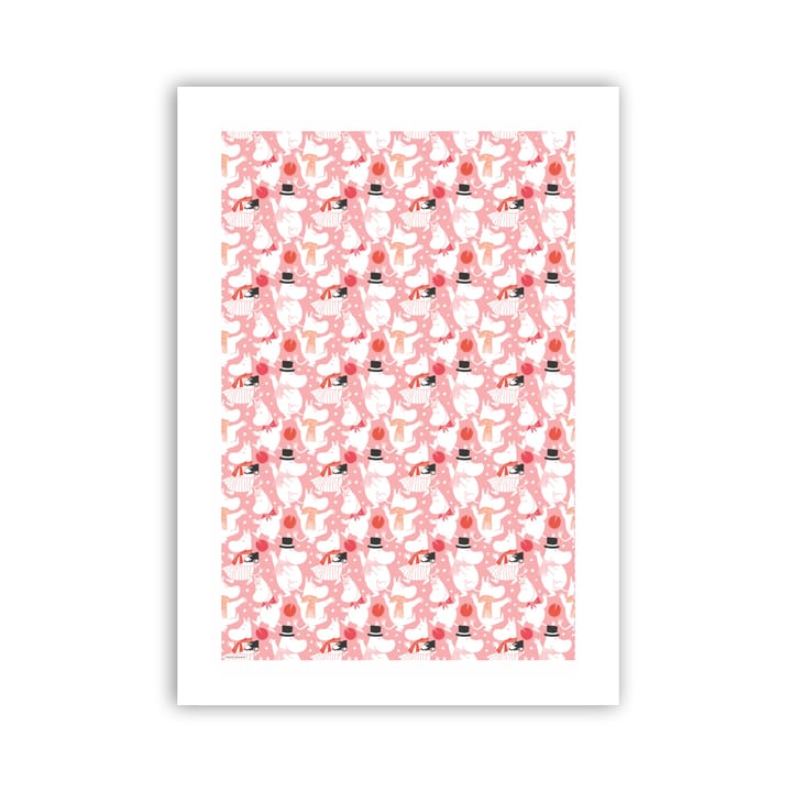 Moomin celebration keittiöpyyhe 70x50 cm, Valko-vaaleanpunainen Opto Design