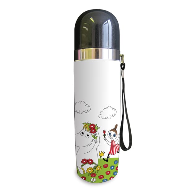 Moomin Termos Snorkmaiden & Mumlan Flower 0,5 l - Valkoinen-vihreä-punainen - Opto Design