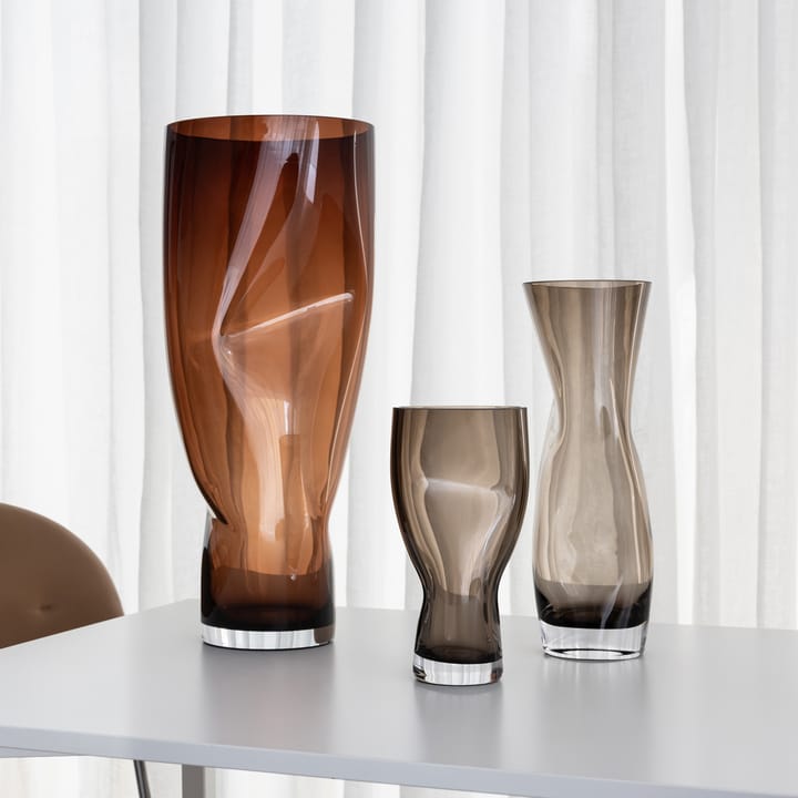 Squeeze maljakko, Sunset brown Orrefors