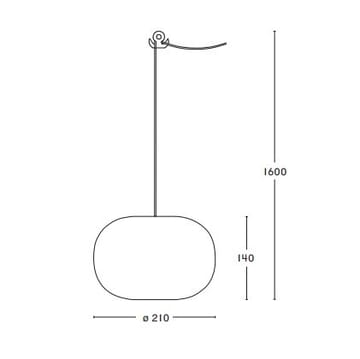 Pebble kattovalaisin pullea - punainen-lasi - Örsjö Belysning