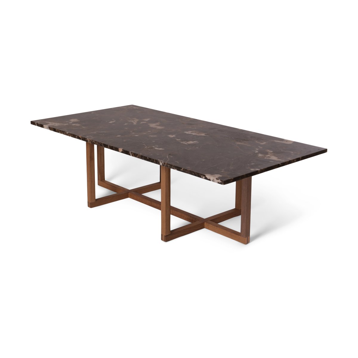 OX Denmarq Big Ninety sohvapöytä 70x140 cm, oak alusta Ruskea marmori