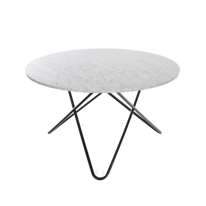 Big O Table -ruokapöytä - marmori carrara, musta jalusta - OX Denmarq