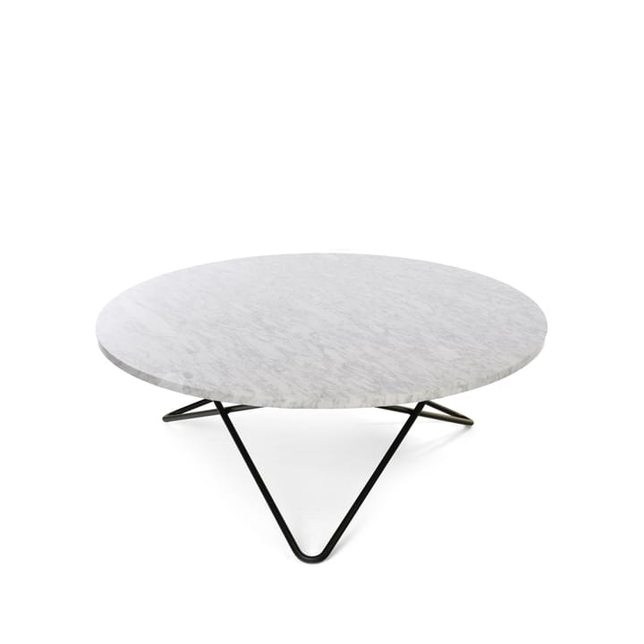 Large O Table -sohvapöytä - marmori carrara, mustaksi maalattu jalusta - OX Denmarq