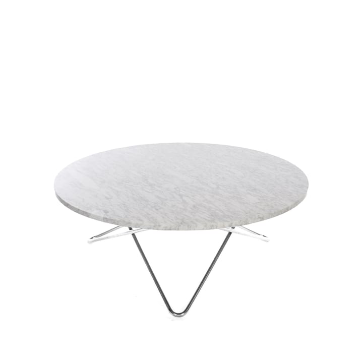 Large O Table -sohvapöytä - Marmori carrara, ruostumattomasta teräksestä valmistettu jalusta - OX Denmarq