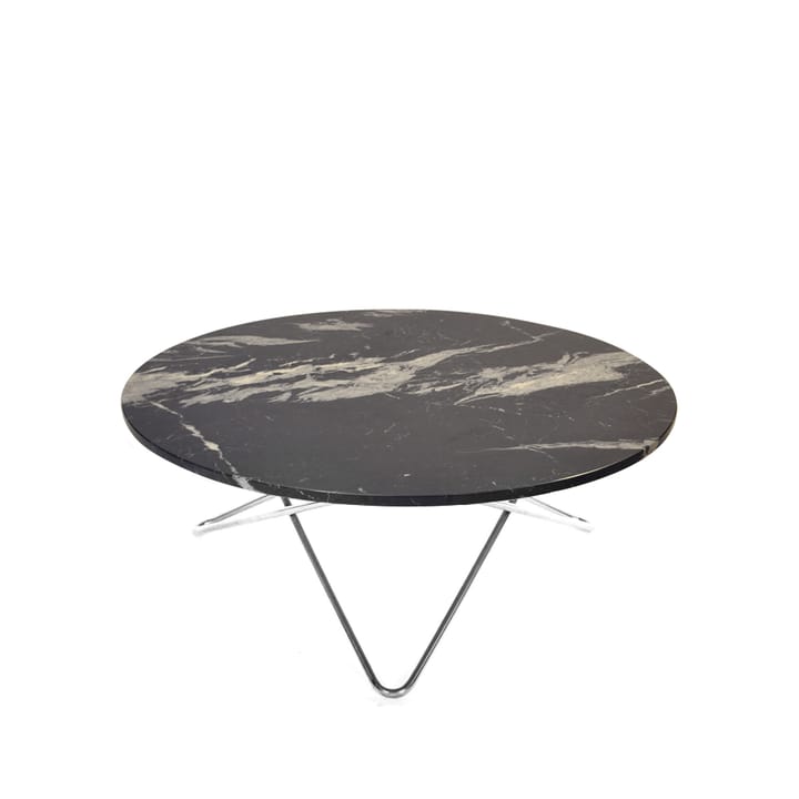 Large O Table -sohvapöytä - Marmori marquina matta, ruostumattomasta teräksestä valmistettu jalusta - OX Denmarq