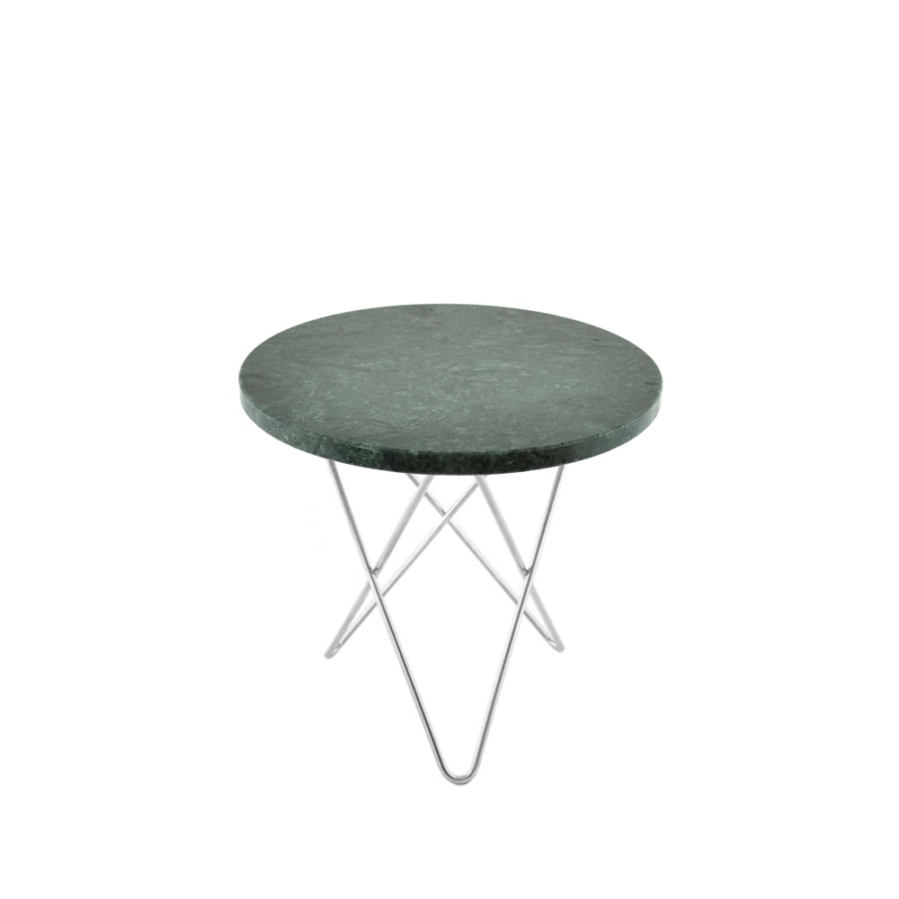 OX Denmarq Mini O Table -sohvapöytä Marmori indio, ruostumattomasta teräksestä valmistettu jalusta