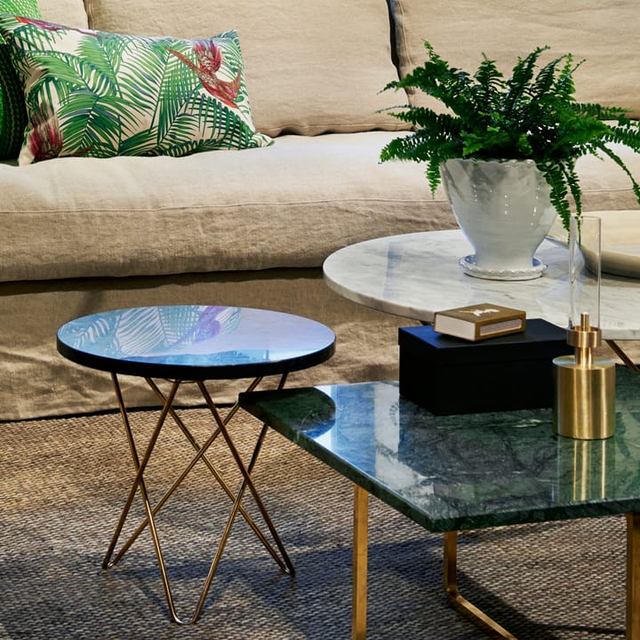 Mini O Table -sohvapöytä, Marmori marquina, mustaksi maalattu jalusta OX Denmarq