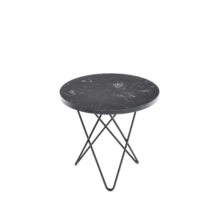 Mini O Table -sohvapöytä - Marmori marquina, mustaksi maalattu jalusta - OX Denmarq