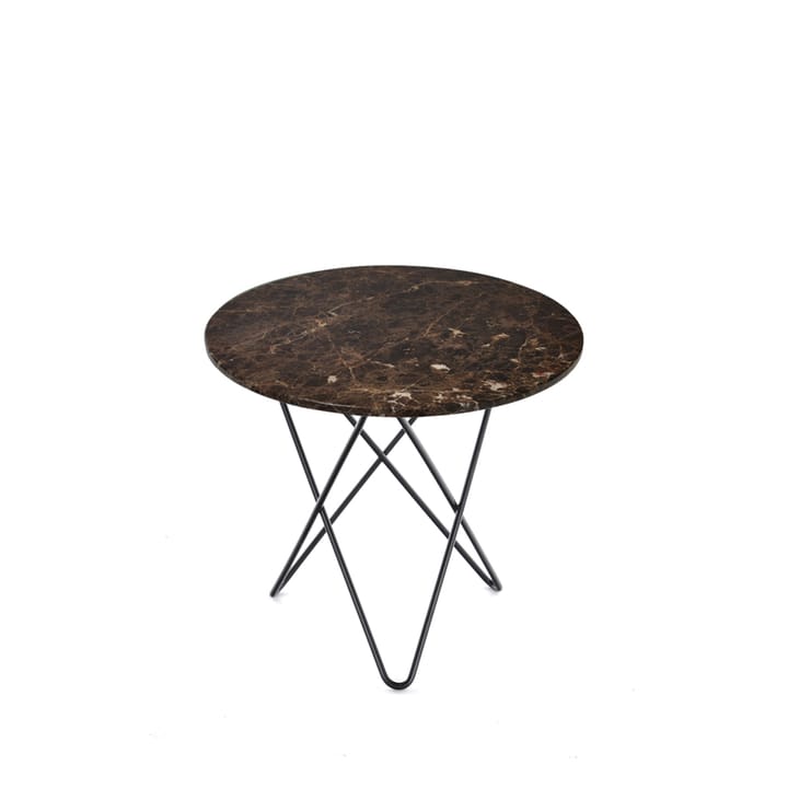 Mini O Table -sohvapöytä - marmori ruskea, mustaksi maalattu jalusta - OX Denmarq