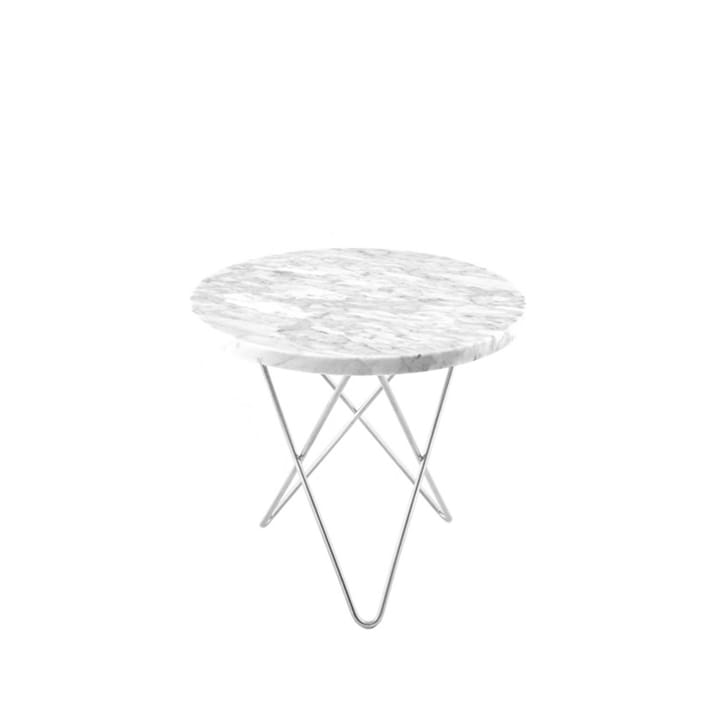 Mini O Table -sohvapöytä - marmori valkoinen, ruostumattomasta teräksestä valmistettu jalusta - OX Denmarq