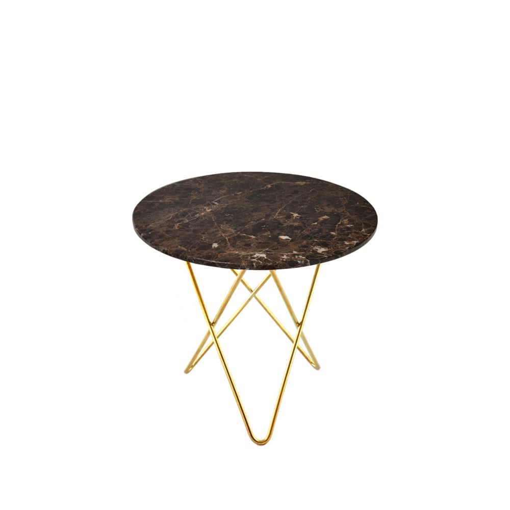 OX Denmarq Mini O Table -sohvapöytä ruskea, messinkijalusta