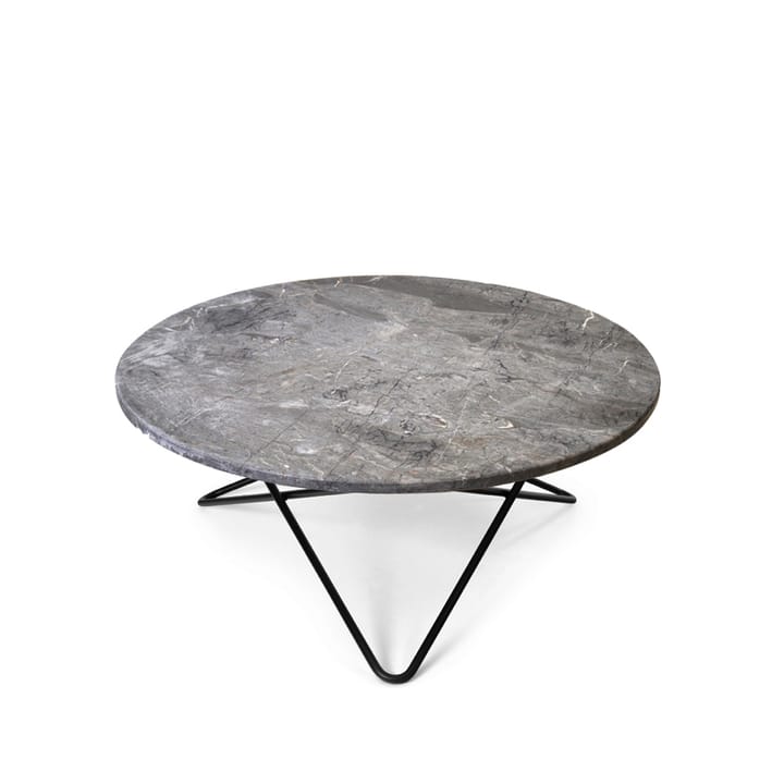 O Table -sohvapöytä - Marmori harmaa, mustaksi maalattu jalusta - OX Denmarq