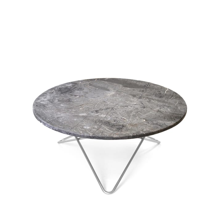 O Table -sohvapöytä - Marmori harmaa, ruostumattomasta teräksestä valmistettu jalusta - OX Denmarq