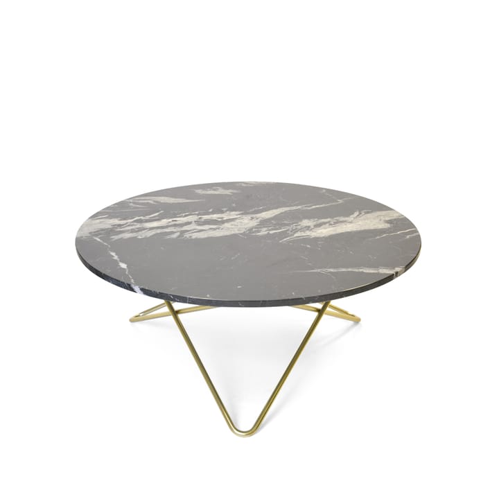 O Table -sohvapöytä - marmori musta, messinkijalusta - OX Denmarq