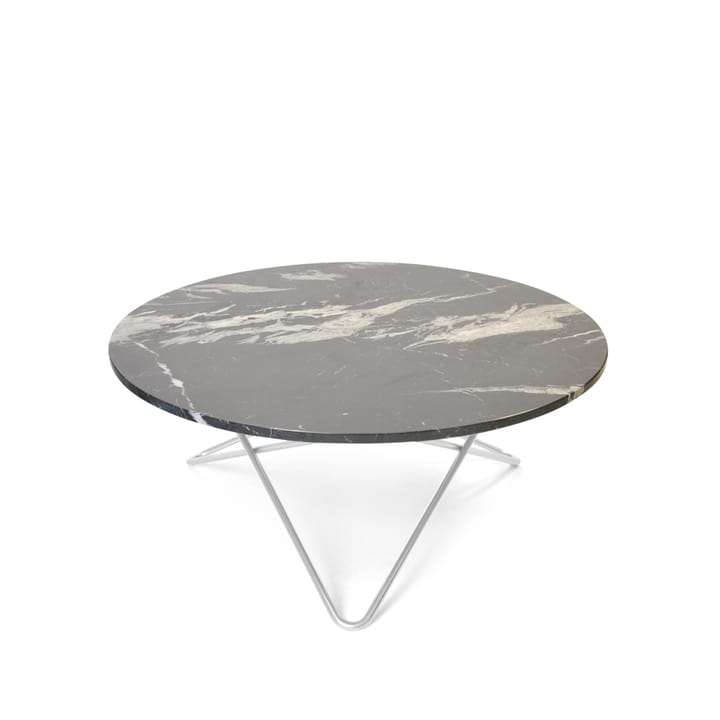 O Table -sohvapöytä - Marmori musta, ruostumattomasta teräksestä valmistettu jalusta - OX Denmarq