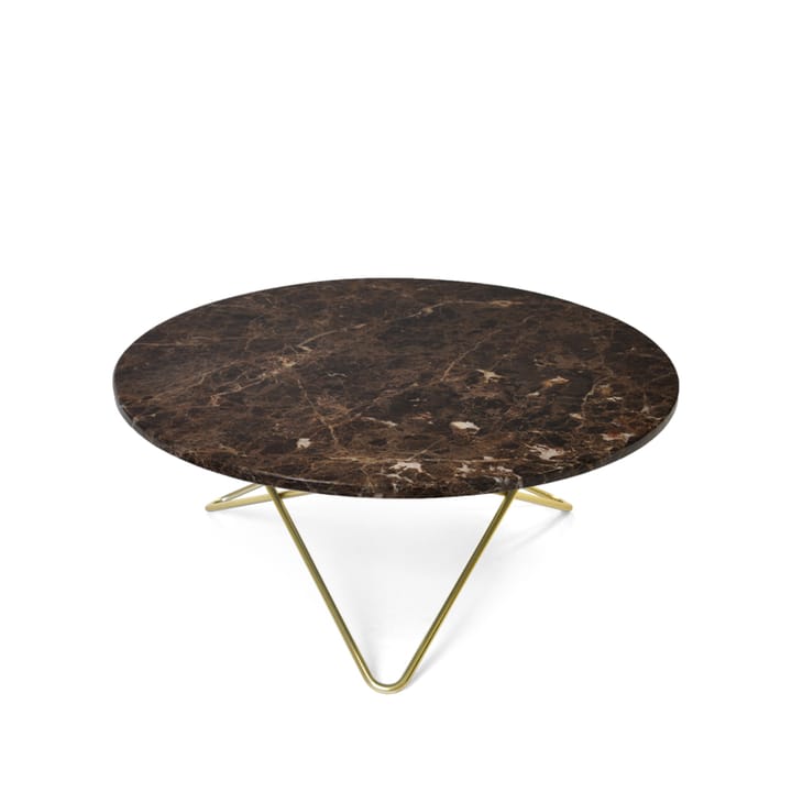 O Table -sohvapöytä - marmori ruskea, messinkijalusta - OX Denmarq